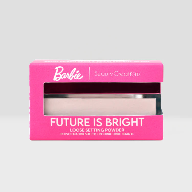 Polvos fijadores sueltos rosas "Future Is Bright" de Barbie