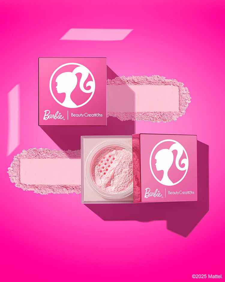 Polvos fijadores sueltos rosas "Future Is Bright" de Barbie