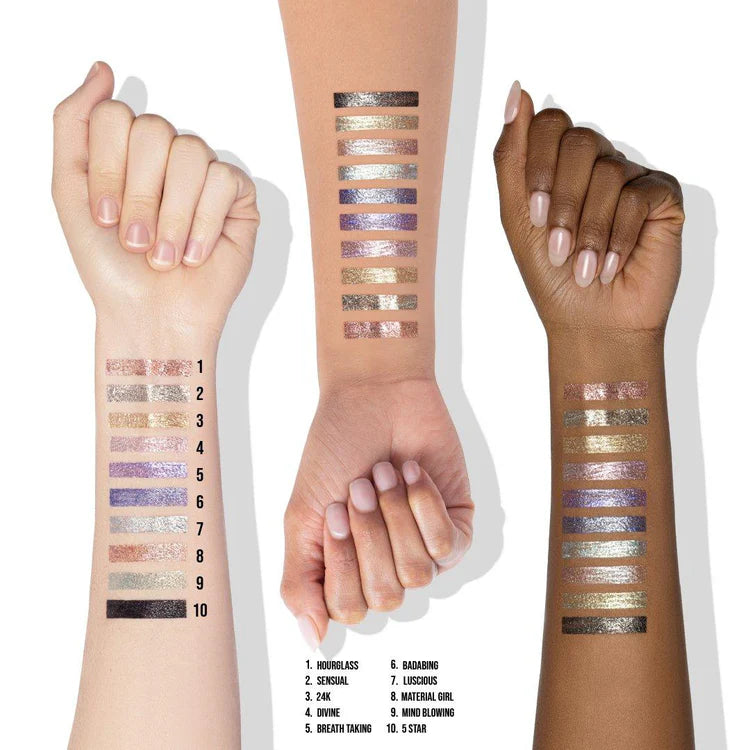 Delineadores Glitterally Perfect: delineadores con glitter Beauty creations