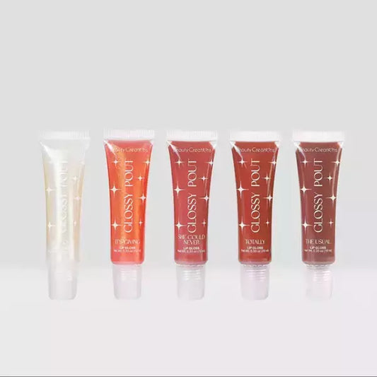 GLOSSY POUT Lip Gloss Set x5 – Brillo Labial Hidratante